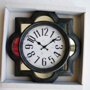 Analog Clock 16”, Grey with mirror