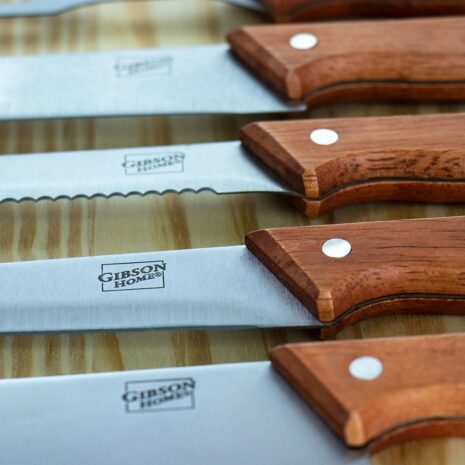 Gibson Broadleaf 10-Piece Knife Set with Pine Wood Cutting Board