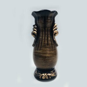 Black and Gold with Handle Vase 12 inches