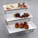 Gibson Gracious Dining Dinnerware, 3-Tier Plate Set with Metal Stand