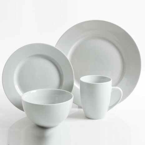 Gibson Home Classic Pearl 16 piece fine ceramic dinnerware set - White
