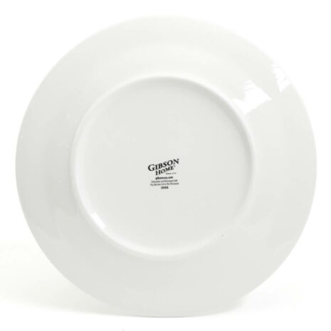 Gibson Home Dinner Set - Embossed Buffet 16 Piece Fine Ceramic - White