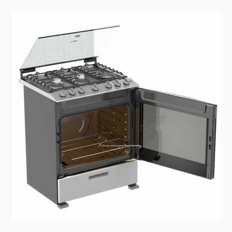 Whirlpool 30” 6-Burner Gas Stove with Side-Swing Oven Door - Silver