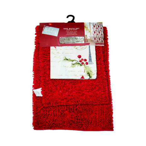 Bathroom Set: Holiday Collection 15 pc - Red