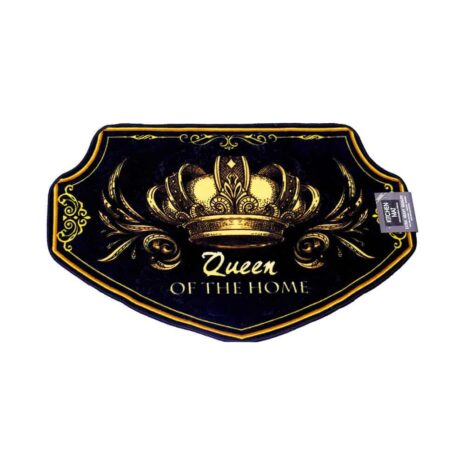 ‘Queen of the Home’ Kitchen Mat, Yellow, Gold, Black and Brown