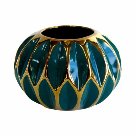 Ceramic Vase ‘Gold and Green’-100569