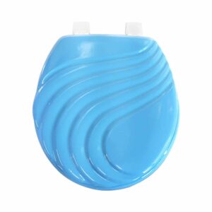 Lotus Moulded Wooden Toilet Seat - Blue