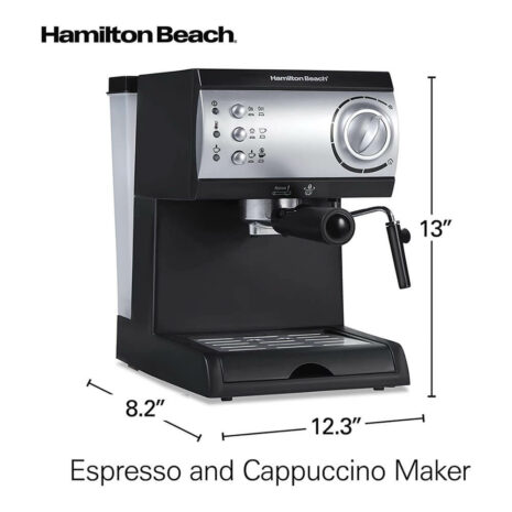 Hamilton Beach 15 Bar Espresso Machine, Cappuccino Maker - Black