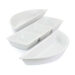 Gibson Elite 4pcs ceramic Section Tray Set with Wooden Base - White